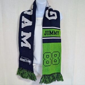 NFL Seattle Seahawks Navy Green Jimmy Graham Fringe Scarf